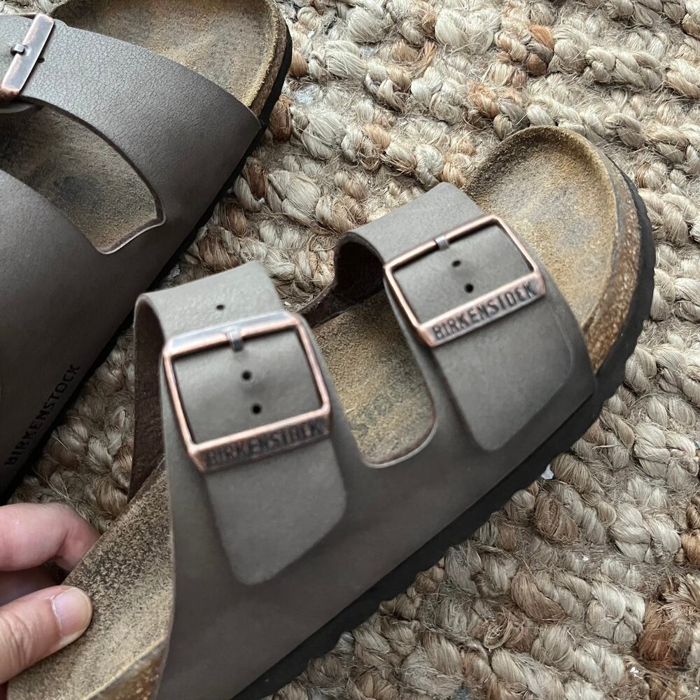 Birkenstock Arizona Mocha Brown Birko-Flor Sandals EU 37 Narrow Women's 6-6.5 - Picture 5 of 16